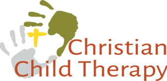 A logo with overlapping handprints, a yellow cross, and the text 
